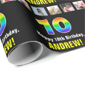 10e verjaardag: Regenboog "10"; Aangepaste foto's Cadeaupapier (Rol Hoek)