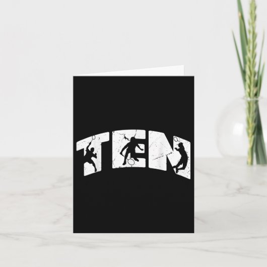 10e Verjaardag Retro Badminton 10 Jaar Oud Jongen Kaart (Voorkant)