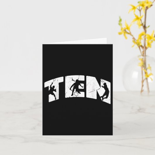 10e Verjaardag Retro Badminton 10 Jaar Oud Jongen  Kaart (Gele Bloem)