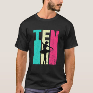 10e verjaardag Retro Ballet Dancer 10 jaar oud Bir T-shirt