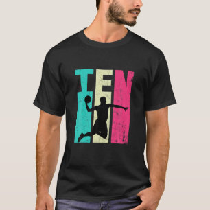 10e verjaardag Retro Basketball Lovers 10 jaar oud T-shirt