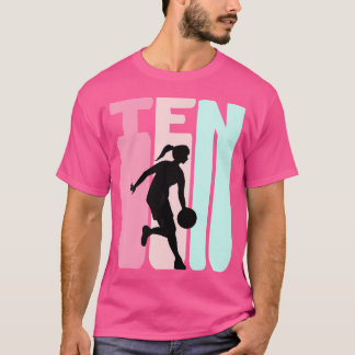 10e verjaardag Retro basketballer 10 jaar oud T-shirt