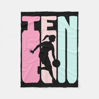 10e verjaardag Retro Bysketbyll Speler 10 jaar oud Fleece Deken