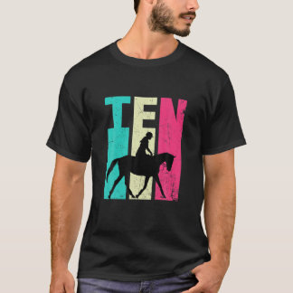 10e verjaardag Retro Horseback 10 jaar oud T-shirt