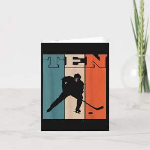 10e verjaardag Retro Ice Hockey 10 jaar oude jonge Kaart