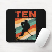 10e verjaardag Retro Ice Hockey 10 jaar oude jonge Muismat (Met muis)