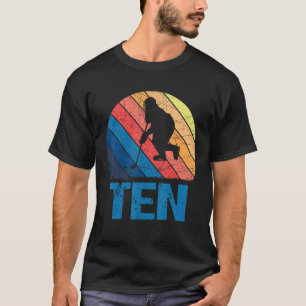 10e verjaardag Retro Ice Hockey 10 jaar oude jonge T-shirt