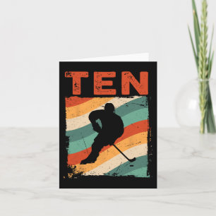10e verjaardag Retro IJshockey 10 Jaar Oude Jongen Kaart