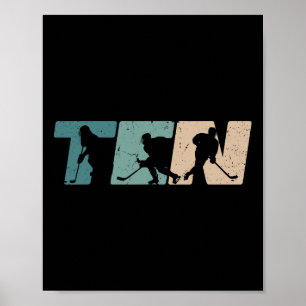 10e verjaardag Retro IJshockey 10 Jaar Oude Jongen Poster
