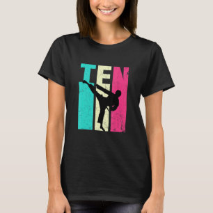 10e verjaardag Retro Karate Taekwondo 10 jaar oud T-shirt