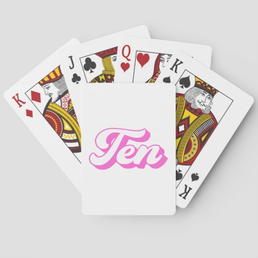10e verjaardag Retro Meisje Pokerkaarten (Achterkant)