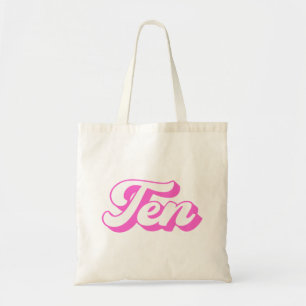 10e verjaardag Retro meisje Tote Bag