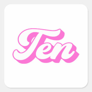 10e verjaardag Retro Meisje Vierkante Sticker
