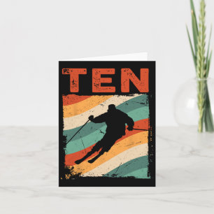 10e Verjaardag Retro Skiën 10 Jaar Oude Jongens Gi Kaart