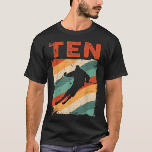 10e Verjaardag Retro Skiën 10 Jaar Oude Jongens Gi T-shirt