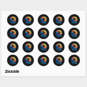 10e verjaardag retro skiën 10 jaar oude jongens ronde sticker (Vel)