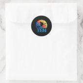 10e verjaardag retro skiën 10 jaar oude jongens ronde sticker (Tas)