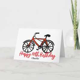 10e verjaardag rode fiets kaart