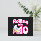 10e verjaardag Roller Skate 10 jaar oud schaatsen Briefkaart (Staand voorkant)