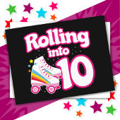 10e verjaardag Roller Skating 10 jaar oud schaatse Briefkaart