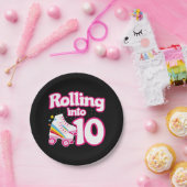 10e verjaardag rolschaatsen 10 jaar oud Schaats Papieren Bordje (Feest)