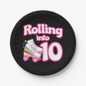 10e verjaardag rolschaatsen 10 jaar oud Schaats Papieren Bordje (Voorkant)