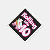 10e verjaardag rolschaatsen 10 jaar oud Schaats Servet (Hoek)