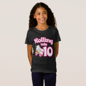 10e verjaardag rolschaatsen 10 jaar oud Schaats T-shirt (Voorkant volledig)