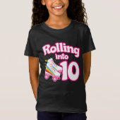 10e verjaardag rolschaatsen 10 jaar oud Schaats T-shirt (Voorkant)