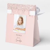 10e verjaardag roos goud glitter foto bedankt bedankdoosjes (Achterkant)