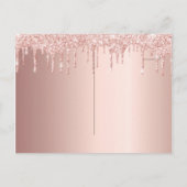 10e verjaardag roos goud glitter roze briefkaart (Achterkant)