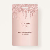 10e verjaardag roos goud glitter roze vip badge (Achterkant)