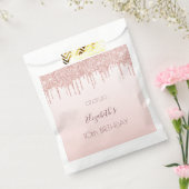 10e verjaardag roos gouden glitter roze meisje bedankzakje (Gezegeld)