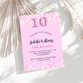 10e verjaardag roze confetti meisje party luxe kaart