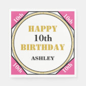  10e verjaardag Roze goud Servet (Voorkant)