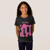 10e verjaardag roze polka stippen aangepaste naam  t-shirt (Voorkant volledig)