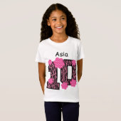 10e verjaardag Roze Zebra Aangepaste naam V025A3 T-shirt (Voorkant volledig)