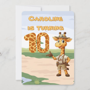 10e verjaardag Schattigee Explorer Giraffe op safa Kaart
