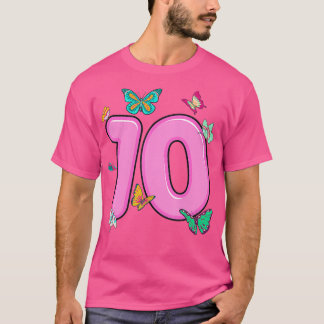 10e verjaardag Shirt Butterflies 10 jaar oude meis