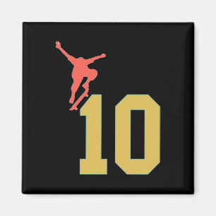 10e verjaardag Skateboardliefhebbers Skater 10 jaa Magneet