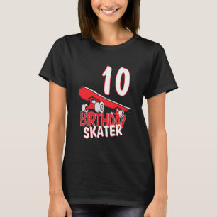10e verjaardag Skater Kinder Schaats Park Lover B  T-shirt