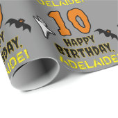 10e verjaardag: Spooky Halloween Thema, aangepaste Cadeaupapier (Rol Hoek)