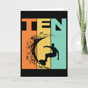 10e verjaardag surfen strand thema 10 jaar oud Bo Kaart