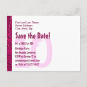 10e Verjaardag Sweet at Ten Pink Alligator Print Aankondigingskaart (Achterkant)