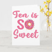 10e verjaardag Sweet Donut 10 jaar oud meisje Gift Kaart (Gele Bloem)