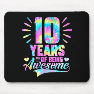 10e verjaardag Tie-dye 10 jaar geweldig zijn Muismat
