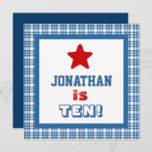 10e verjaardag Tien jaar oud vierkant Lijst Kaart (Voorkant / Achterkant)