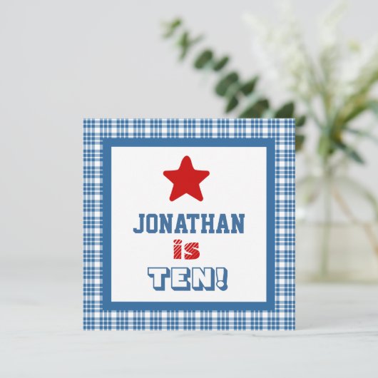 10e verjaardag Tien jaar oud vierkant Lijst Kaart (Staand voorkant)