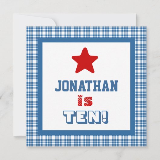 10e verjaardag Tien jaar oud vierkant Lijst Kaart (Voorkant)