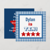 10e verjaardag Tien jaar oud vierkant Lijst Kaart (Voorkant / Achterkant)